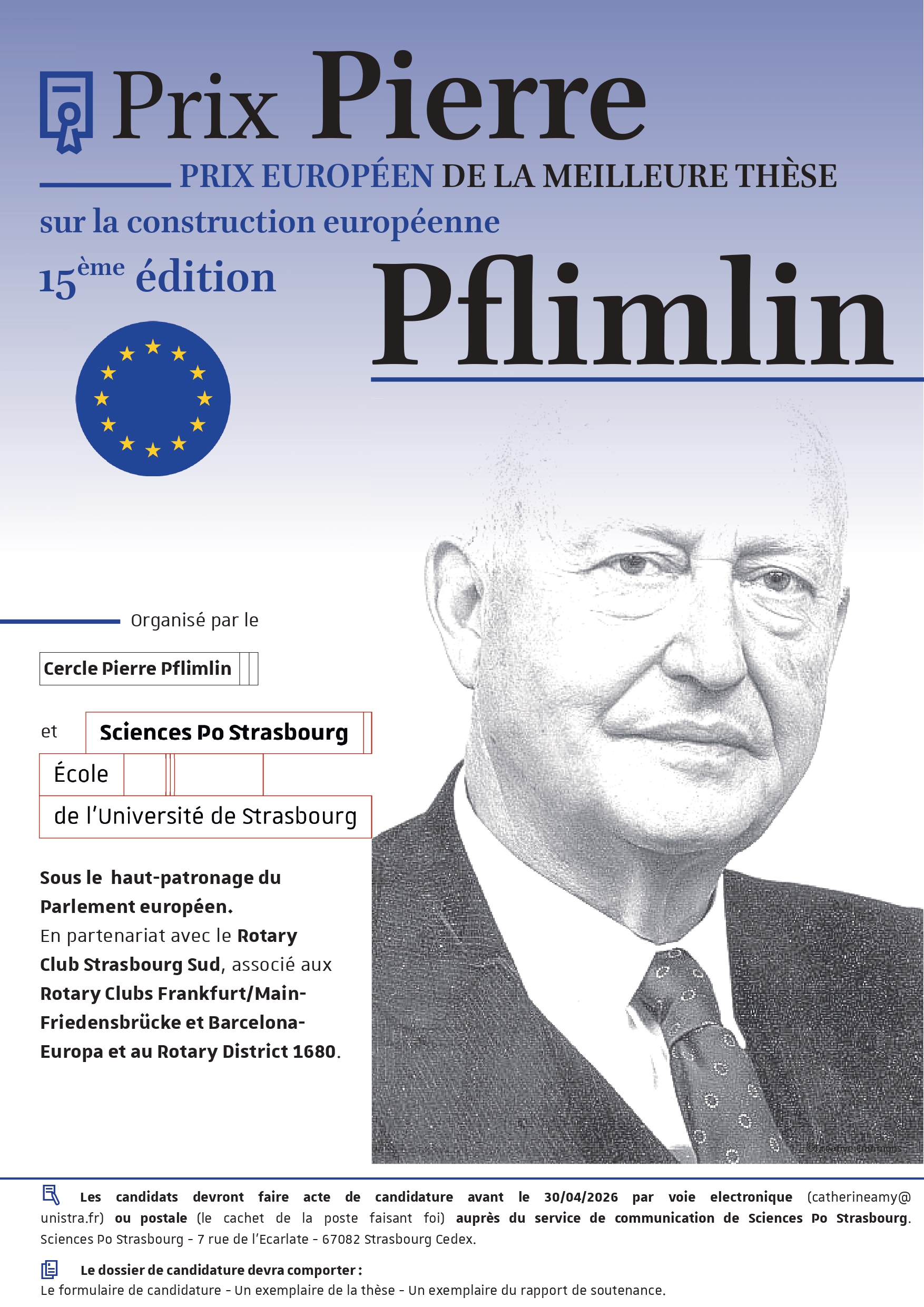 Prix Pierre Pfimlin 2026 - Prix de la meilleure thèse sur la construction européenne